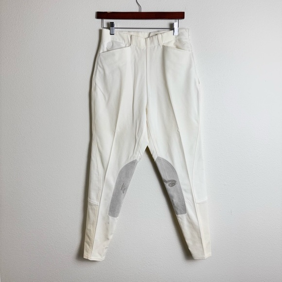 Ariat pro series white cream suede nylon  riding breeches pants 30L - Picture 1 of 13